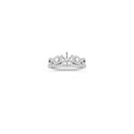 Swirl Pear Shaped and Round Diamond Wedding Set with Pave Setting