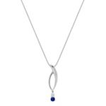 Round Sapphire and Diamond Pendant (18 in.)