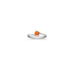Round Orange Sapphire Ring