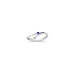 Round Kentucky Blue Sapphire and Diamond Ring