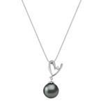 10mm Cultured Tahitian Pearl and Diamond Pendant (18)