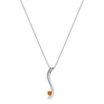 Round Orange Sapphire Pendant (18 in.)