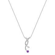 1/5 ct. t.w. Round Lavender Sapphire and Diamond Pendant (18)