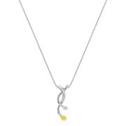 Round Yellow Sapphire and Diamond Pendant (18)