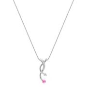 1/5 ct. t.w. Round Pink Sapphire and Diamond Pendant (18)