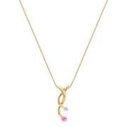 Round Pink Sapphire and Diamond Pendant (18)
