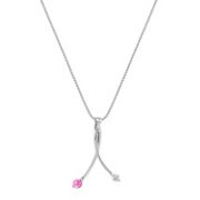 1/4 ct. t.w. Round Pink Sapphire and Diamond Pendant (18)