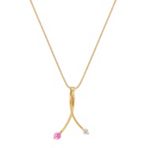Round Pink Sapphire and Diamond Pendant (18)