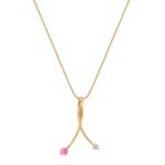 Round Pink Sapphire and Diamond Pendant (18 in.)