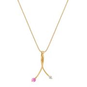 1/3 ct. t.w. Round Pink Sapphire and Diamond Pendant (18)