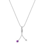 1/3 ct. t.w. Round Lavender Sapphire and Diamond Pendant (18)