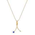 Round Kentucky Blue Sapphire and Diamond Pendant (18)