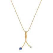 1/3 ct. t.w. Round Kentucky Blue Sapphire and Diamond Pendant (18)