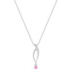 Round Pink Sapphire and Diamond Pendant (18)