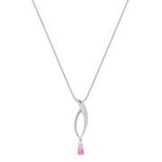 Round Pink Sapphire and Diamond Pendant (18)