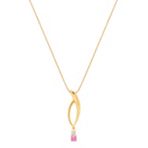 Round Pink Sapphire and Diamond Pendant (18)