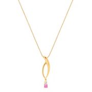 Round Pink Sapphire and Diamond Pendant (18)