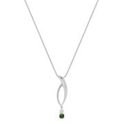 Round Green Sapphire and Diamond Pendant (18)
