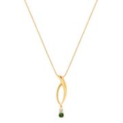 Round Green Sapphire and Diamond Pendant (18)