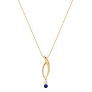 Round Traditional Sapphire and Diamond Pendant (18)