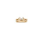 Swirl Solitaire Yellow Gold Wedding Set