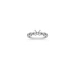 Swirl Diamond Engagement Ring with Pave Setting