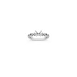 Swirl Diamond Engagement Ring with Pave Setting