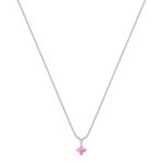 Princess Cut Pink Sapphire Pendant (18 in.)
