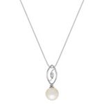 Freshwater Pearl and Diamond Pendant (18 in.)