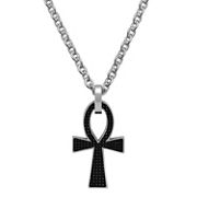 Stainless Steel and Carbon Fiber Cross Necklace (22)