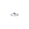 Round Kentucky Blue Sapphire and Diamond Three-Stone Ring