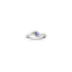 Round Kentucky Blue Sapphire and Diamond Three-Stone Ring