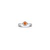 Round Orange Sapphire and Diamond Ring