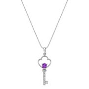 3/8 ct. t.w. Round Lavender Sapphire and Diamond Pendant (18)