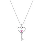 Heart Shaped Pink Sapphire and Diamond Pendant (18)