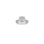 Halo Diamond Wedding Set with Pave Setting