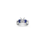 Vintage Baguette Sapphire and Diamond Wedding Set with Channel Setting