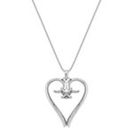 14k White Gold Heart Pendant (18 in.)