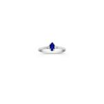 Marquise Sapphire and Round Diamond Ring
