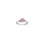 Oval Pink Sapphire and Round Diamond Ring