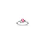 Oval Pink Sapphire and Round Diamond Ring