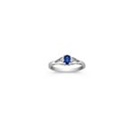 Oval Sapphire and Round Diamond Three-Stone Ring