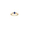 Oval Sapphire and Round Diamond Three-Stone Ring