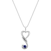 1/3 ct. t.w. Round Sapphire Heart Pendant (18)