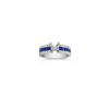 Princess Cut Sapphire and Round Diamond Engagement Ring