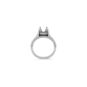 Cathedral Diamond Platinum Engagement Ring with Pave Setting
