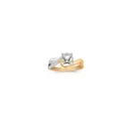 Round Diamond Ring in Two-Tone Gold