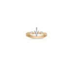 Marquise and Round Diamond 18k Gold Engagement Ring