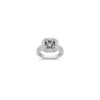 Halo Vintage Diamond Platinum Engagement Ring with Pave Setting