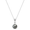 10mm Cultured Tahitian Pearl and Round Diamond Pendant (18)
